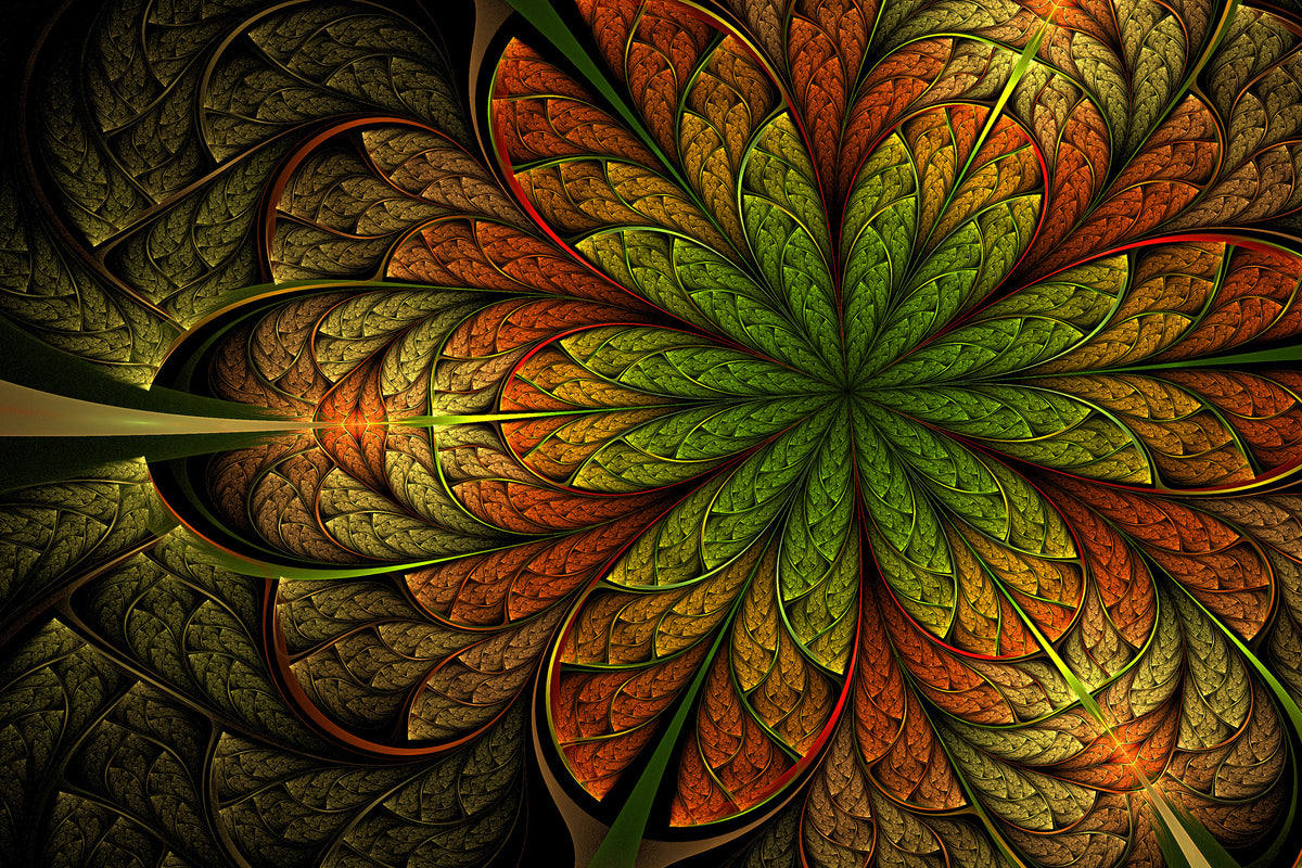 3-piece-aluminium-print-abstract-floral-pattern