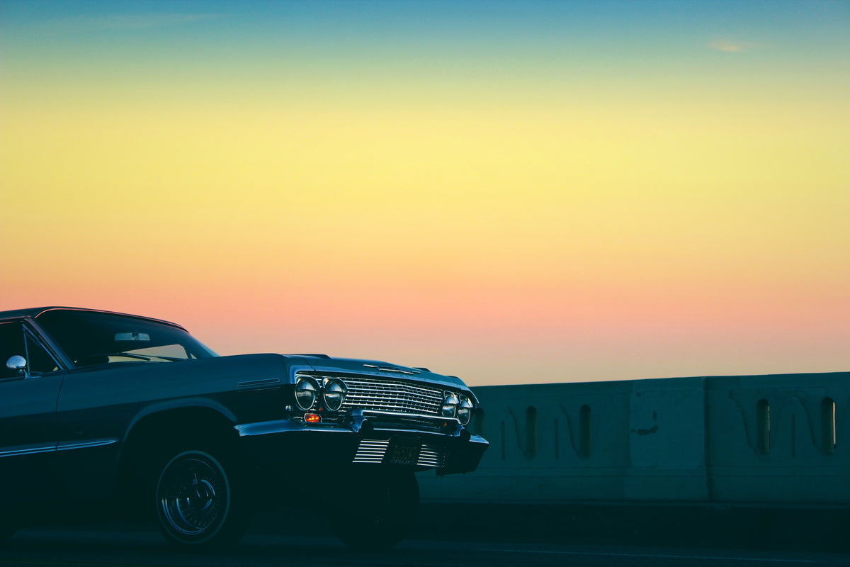 acrylic-print-vintage-car-in-the-evening-light