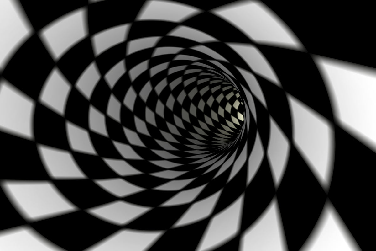 aluminium-print-abstract-tunnel-black-white