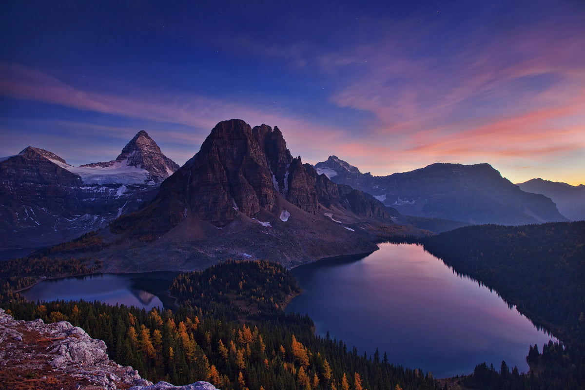 3-piece-aluminium-print-twilight-at-mount-assiniboine