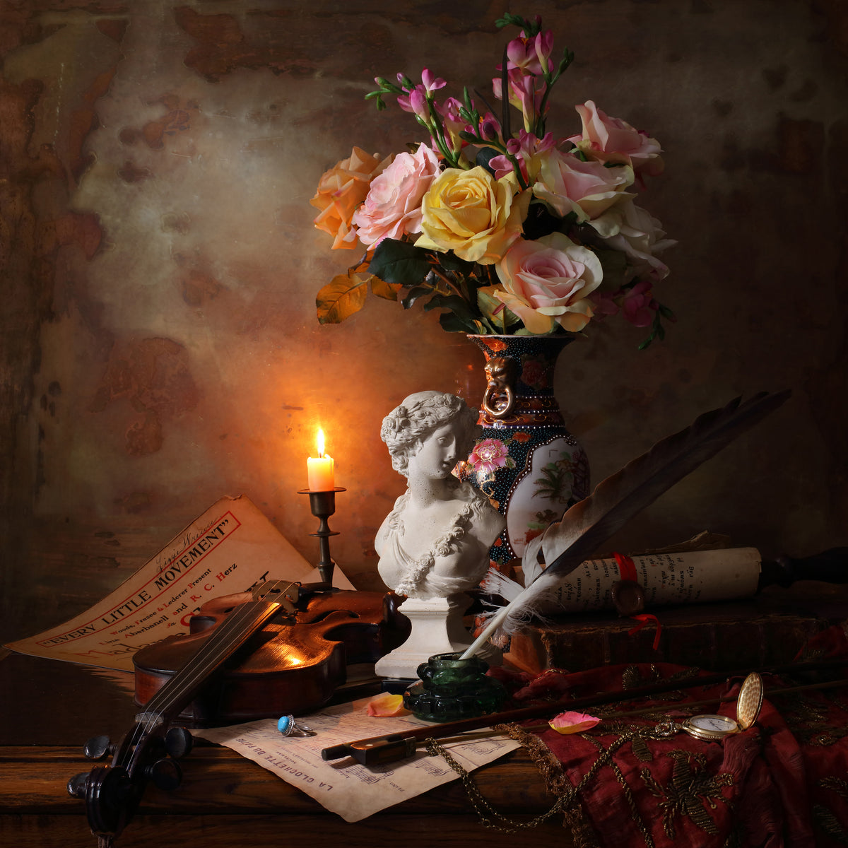 acrylic-print-still-life-with-bust-and-flowers