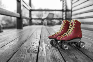 3-piece-aluminium-print-retro-roller-skates