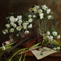 aluminium-print-still-life-with-violin-and-flowers