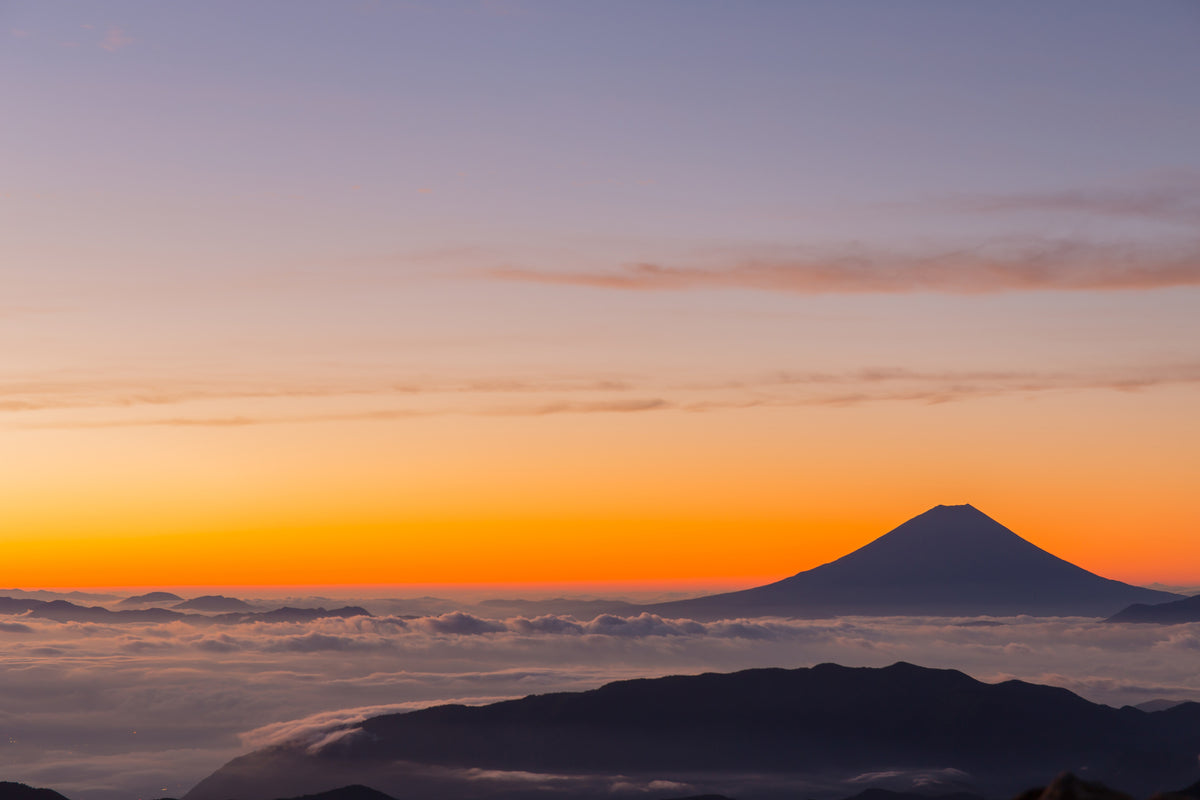 aluminium-print-mount-fuji-at-sunset