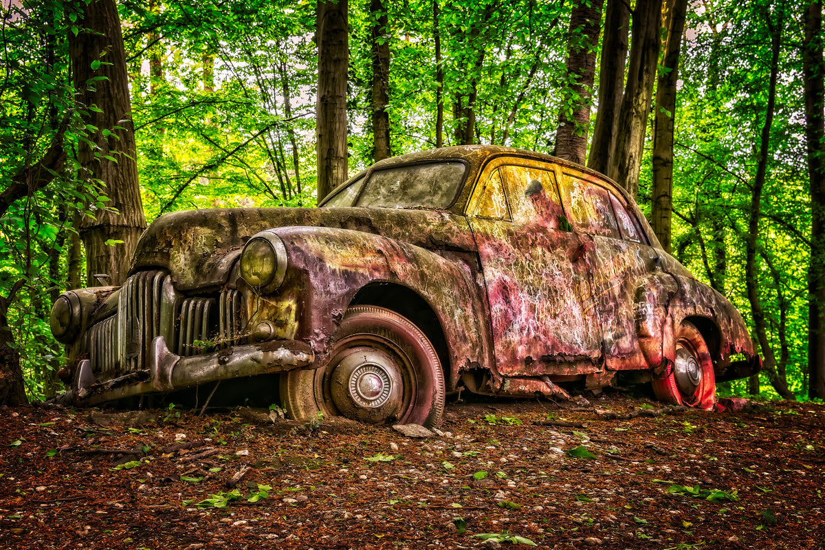 framedposter-print-abandoned-classic-car