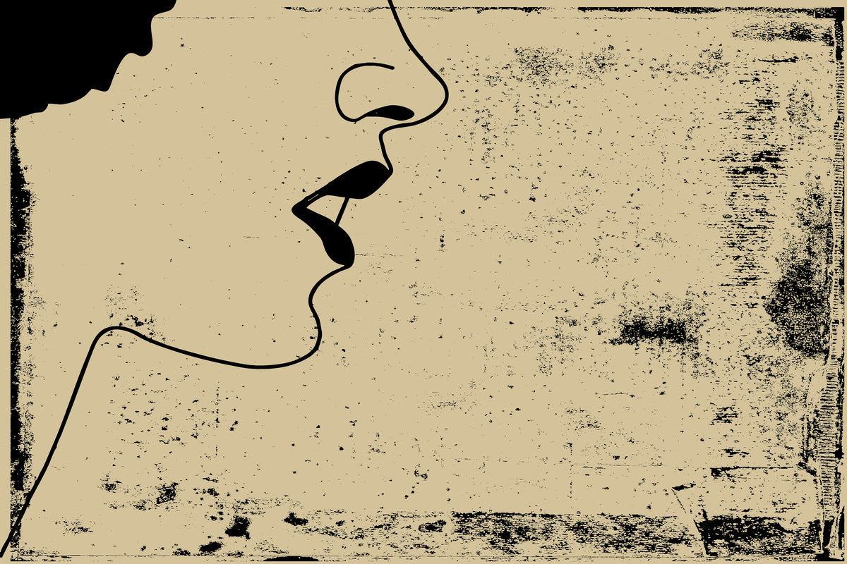 aluminium-print-woman-portrait-in-grunge-style